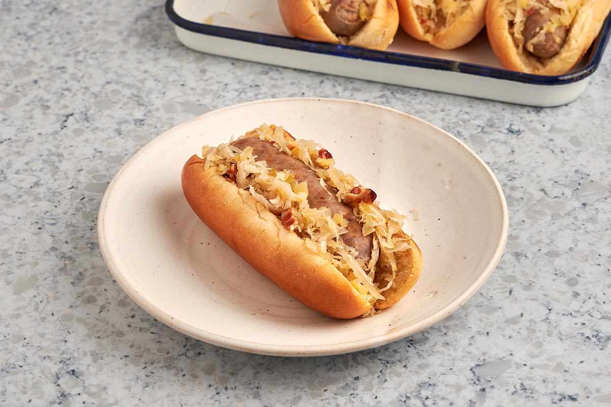 This Taste of Home recipe for brats and sauerkraut is not only easy to make, it's delicious too.