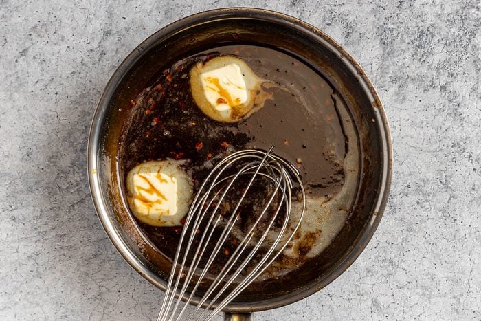 Taste of Home Hoisin Pork Tenderloin photo making the sauce.