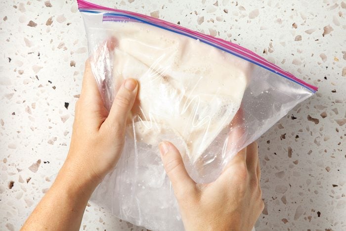 Shake and knead for 5-7 minutes or until cream mixture is thickened.