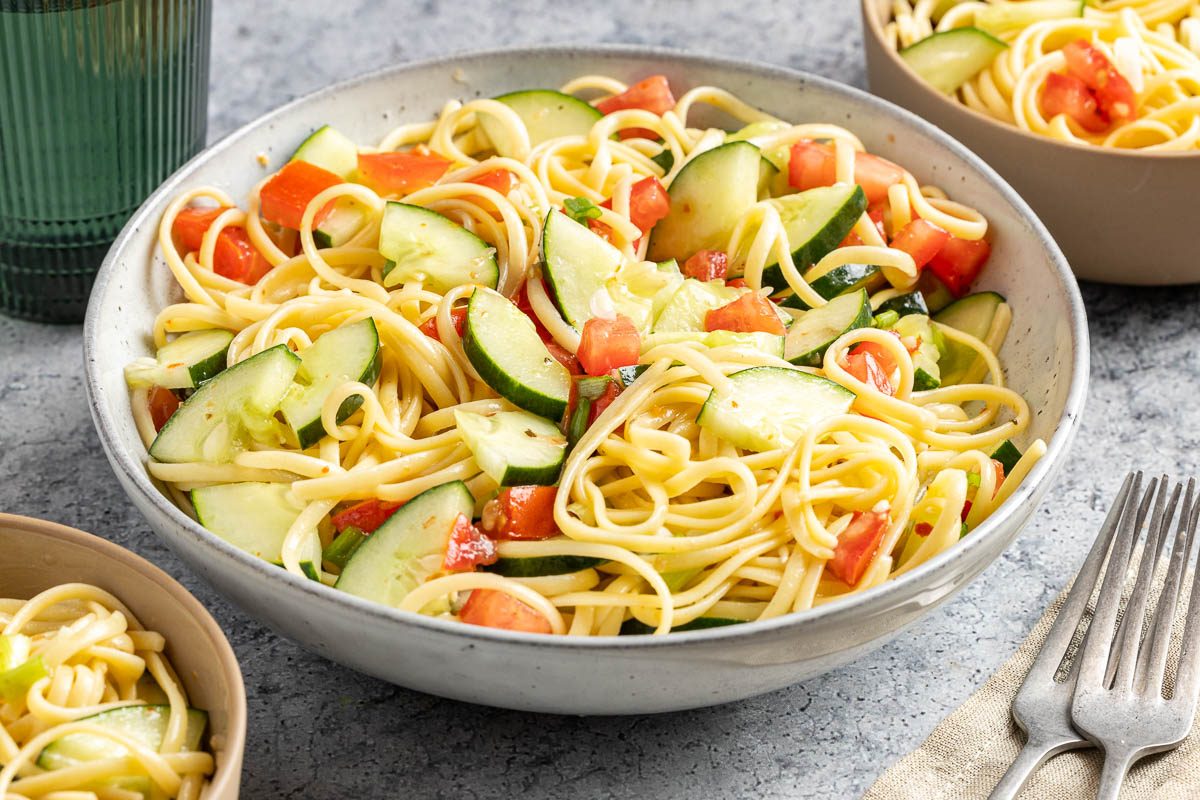 Taste of Home Linguine Salad recipe photo of the finished recipe.