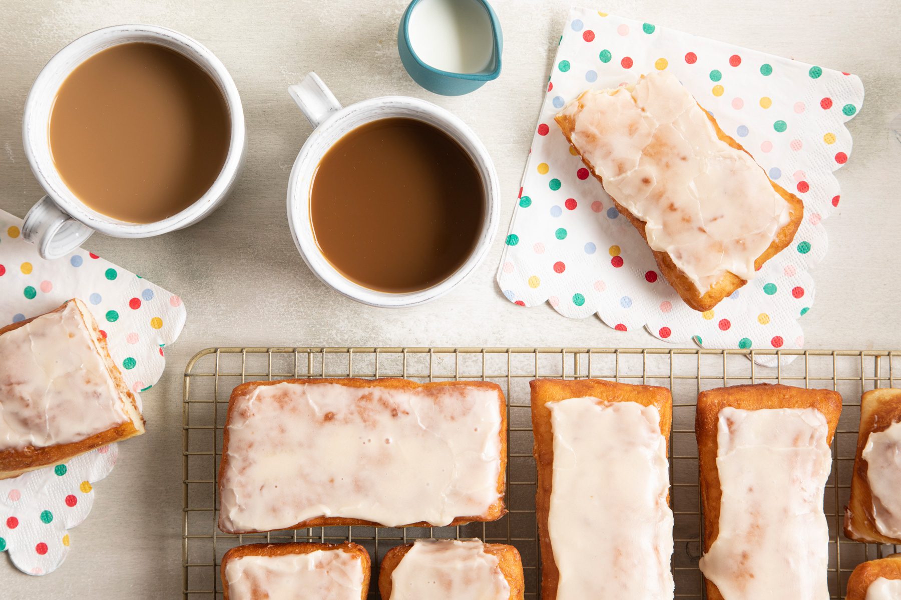Long John Doughnut top view shot 
