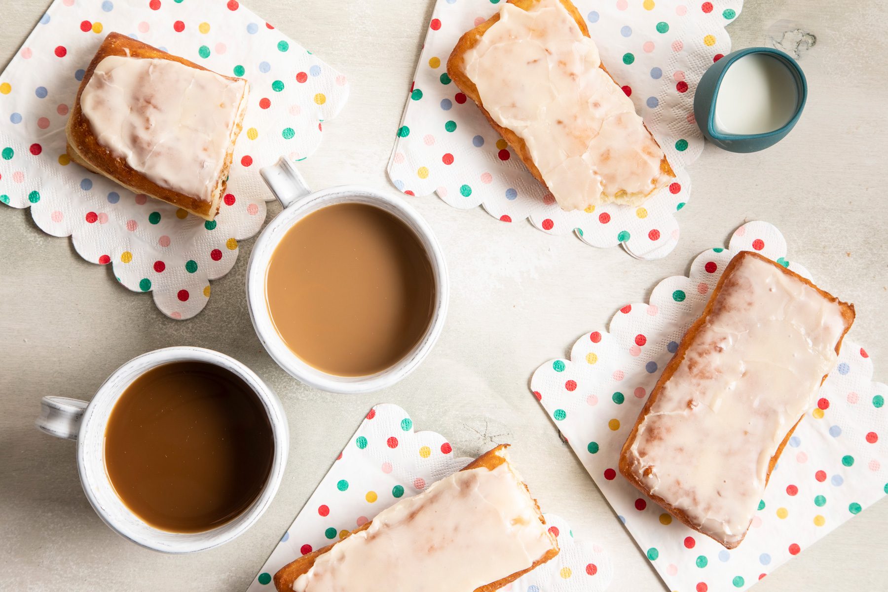 Long John Doughnut top view shot