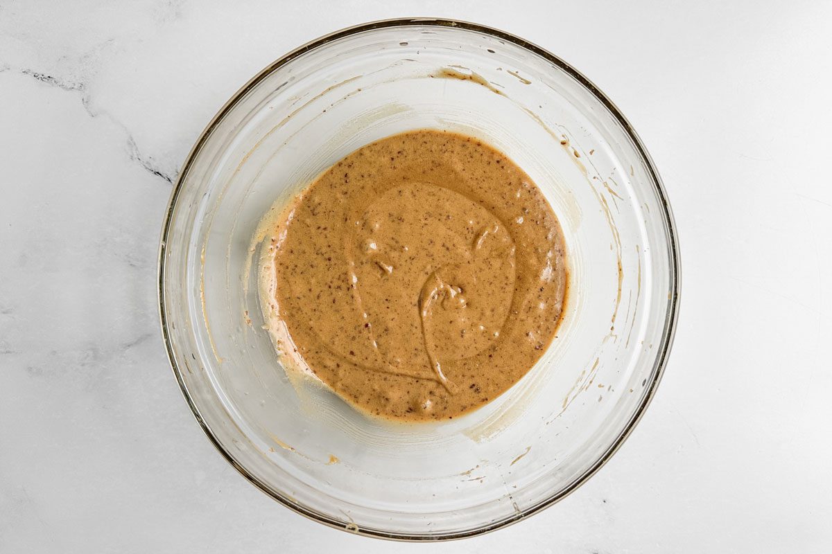 Batter for Taste of Home Nut Free Granola Bars in a glass bowl