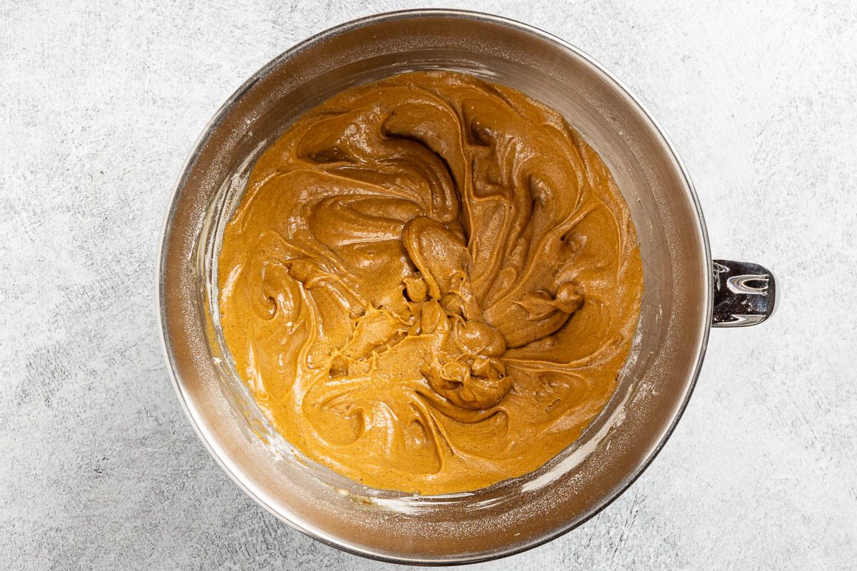 Taste of Home Pear Upside Down Cake recipe photo of the batter.