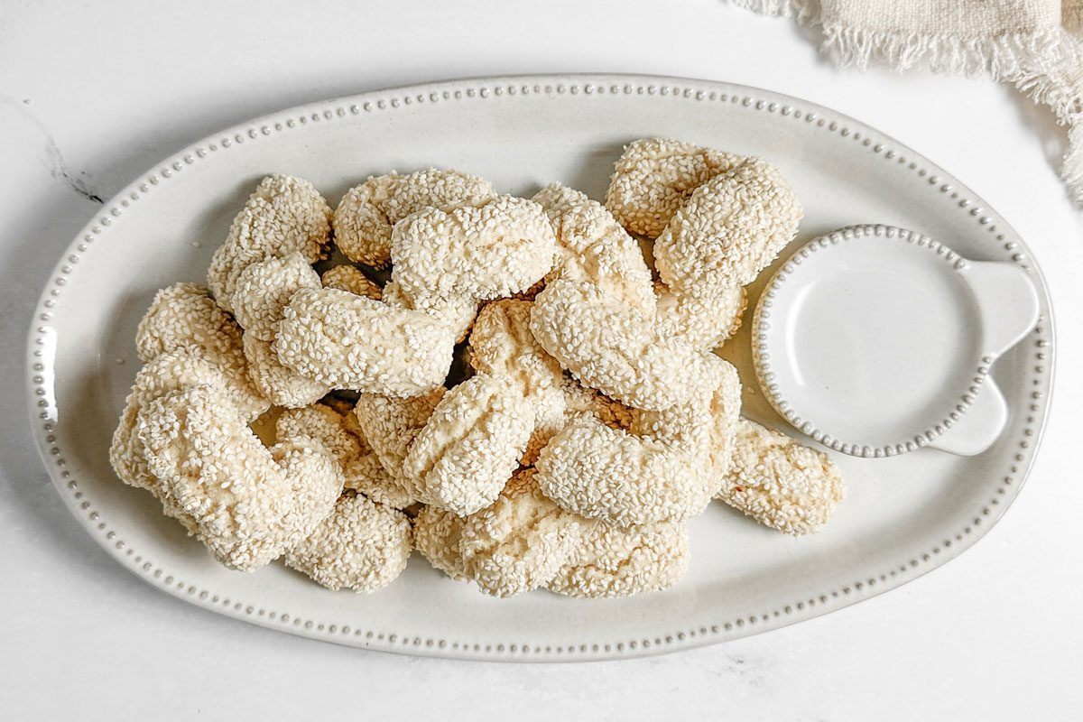 Taste of Home Sesame Cookies on a wire rack