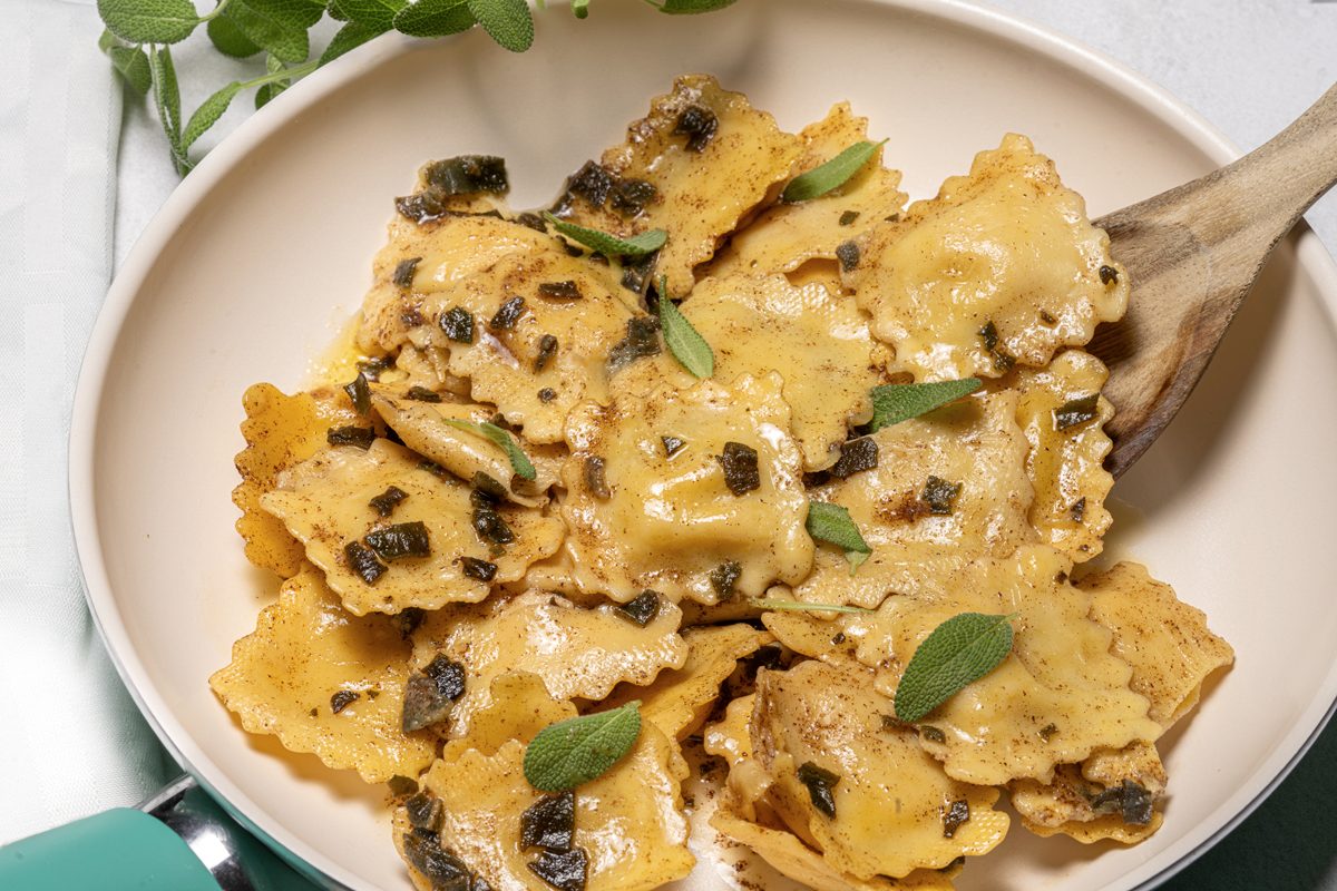 Brown Butter Sauce with Ravioli