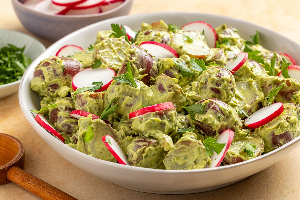 Taste of Home Vegan Potato Salad recipe photo of the finshed recipe.