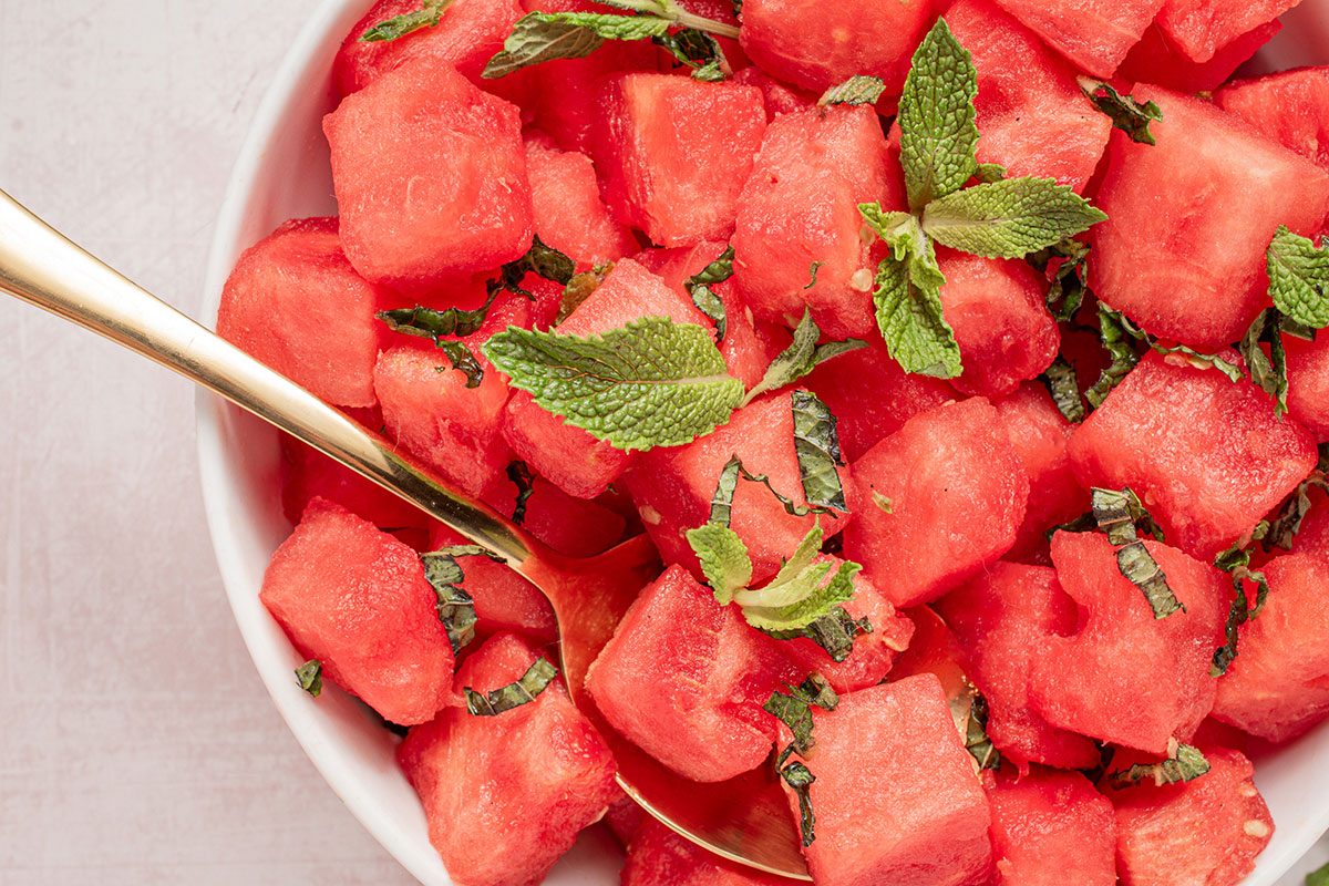 Watermelon Mint Salad by Taste of Home Close Up Shot