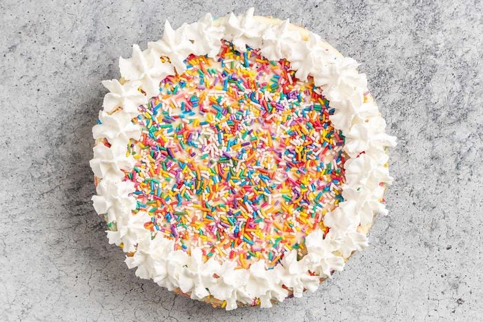 Taste of Home Birthday Cheesecake photo of the decorated cheesecake.