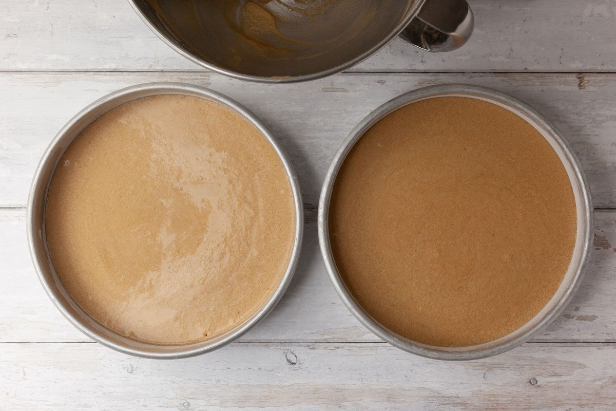 Step 3 of Taste of Home Biscoff Cake is to bake the cheesecake