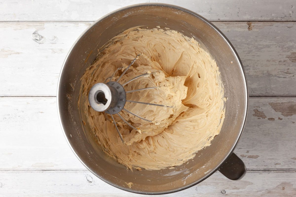 Step 5 of Taste of Home Biscoff Cake is to make the frosting
