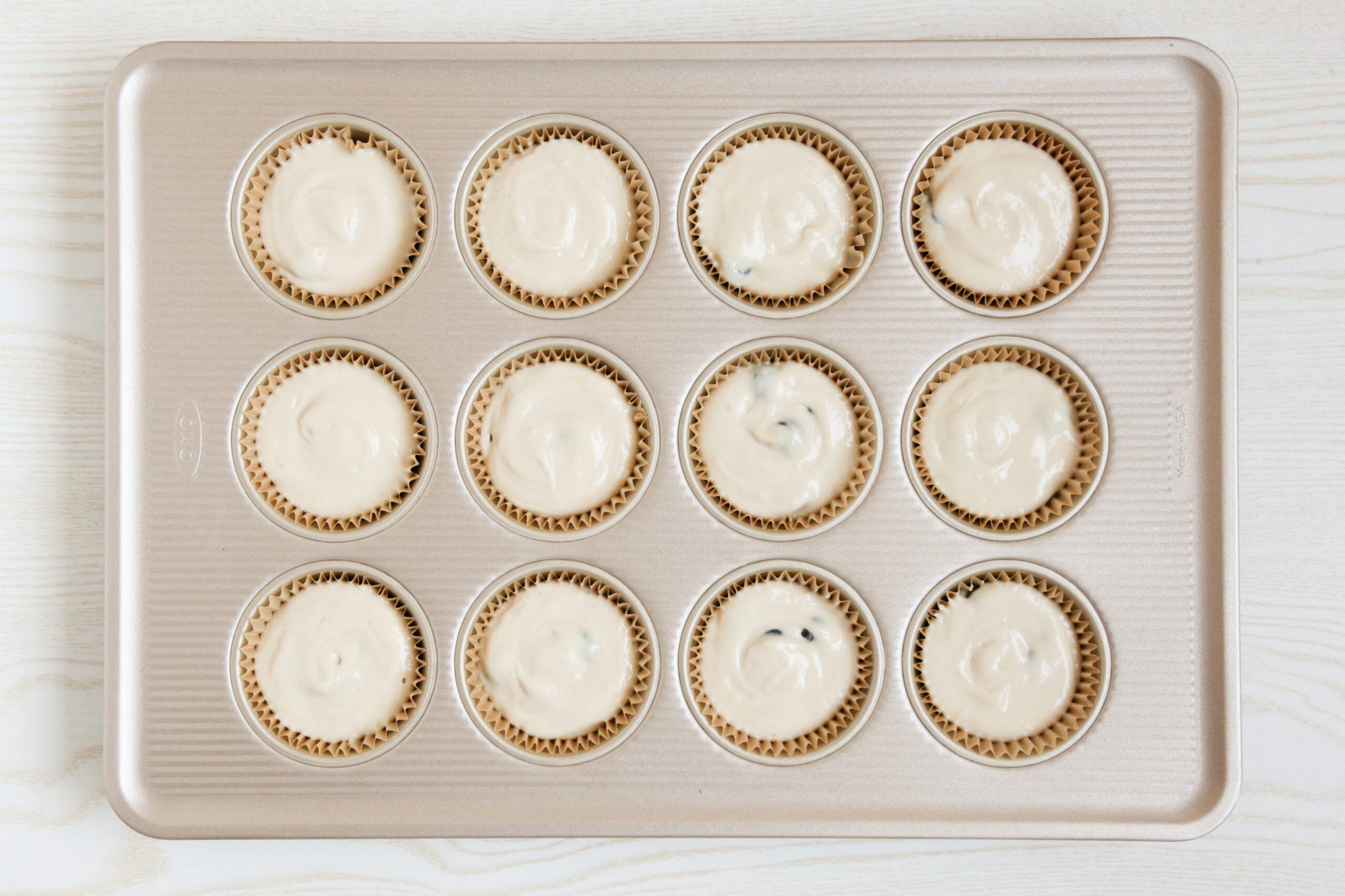 Blueberry muffins ready to bake