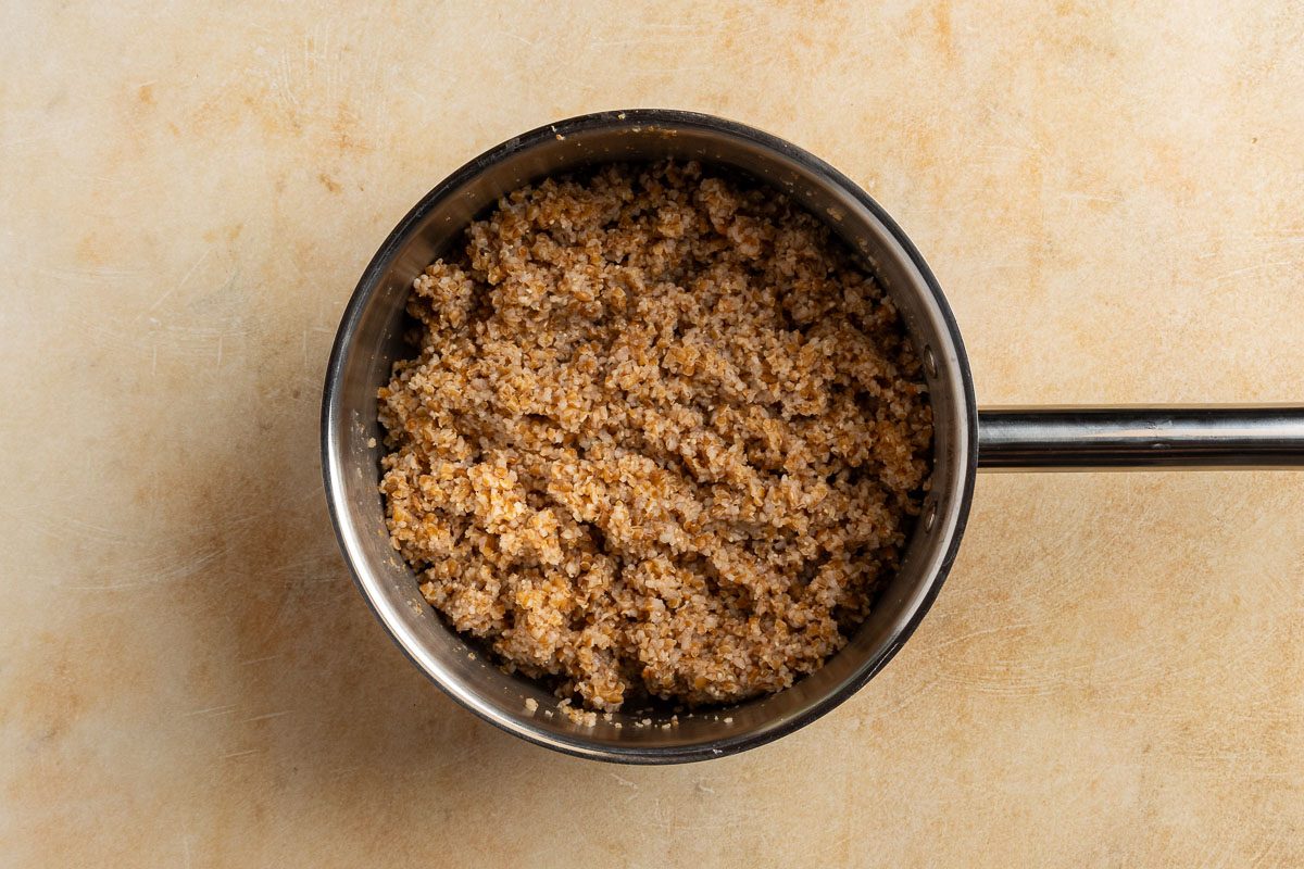 cooked bulgur.