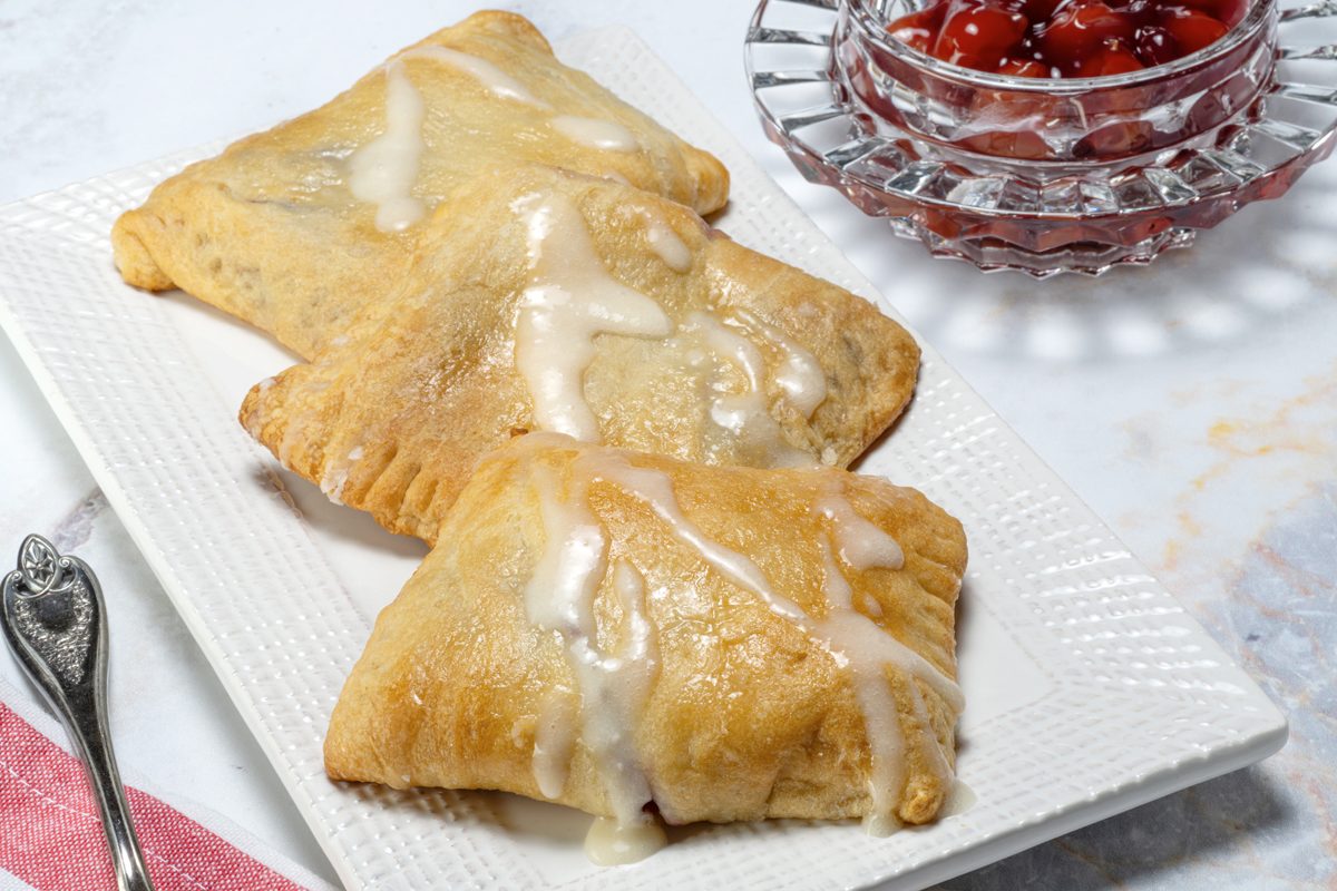 Cherry Turnovers with a glaze