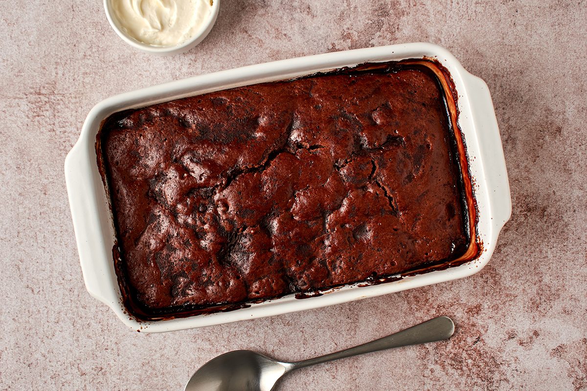This chocolate pudding cake by Taste of Home is a restaurant treat you can easily make at home.