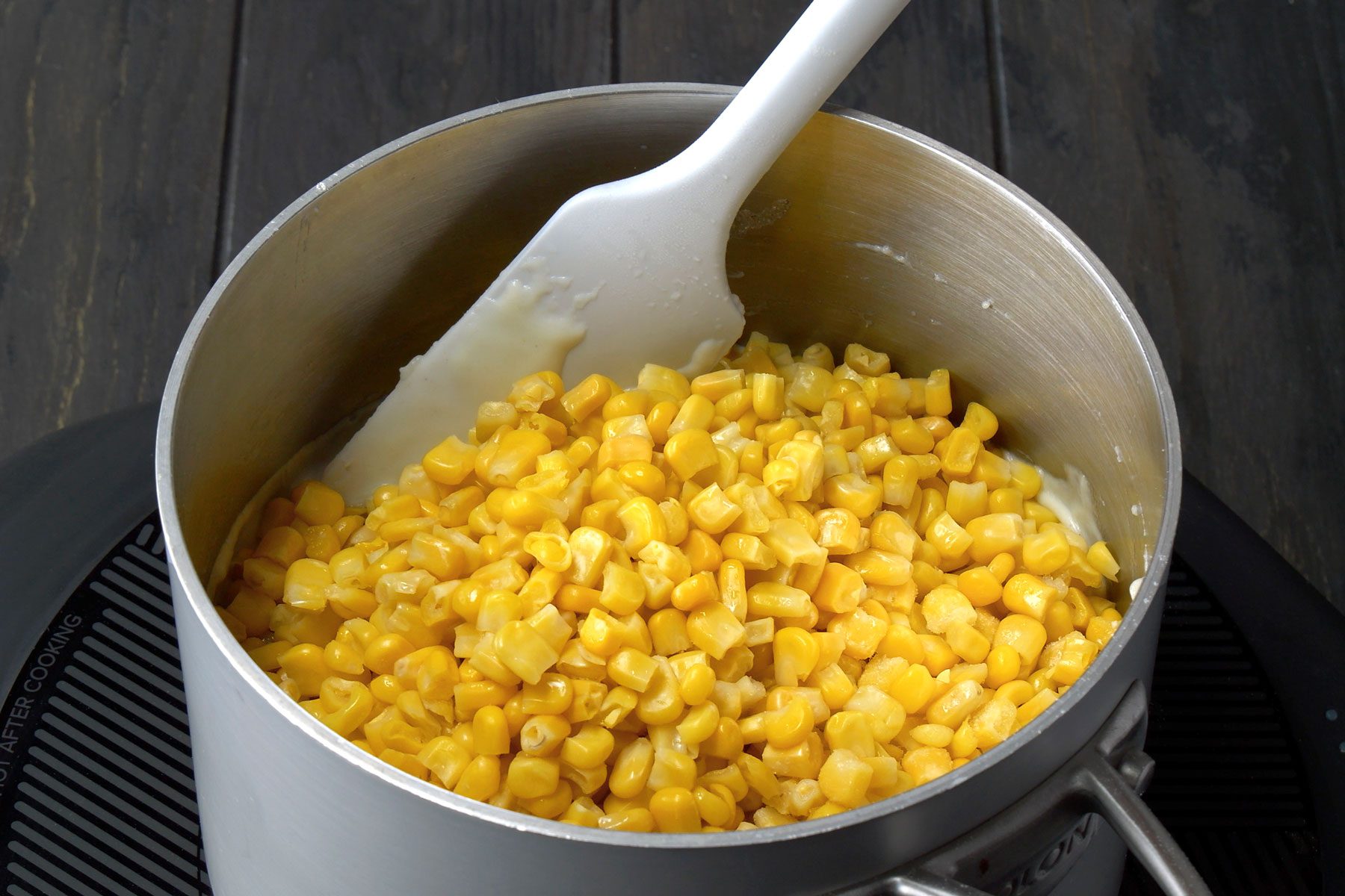 corn added to sauce mixture
