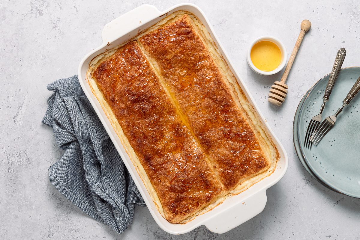 Crescent Roll Cheesecake Inside Baking Dish