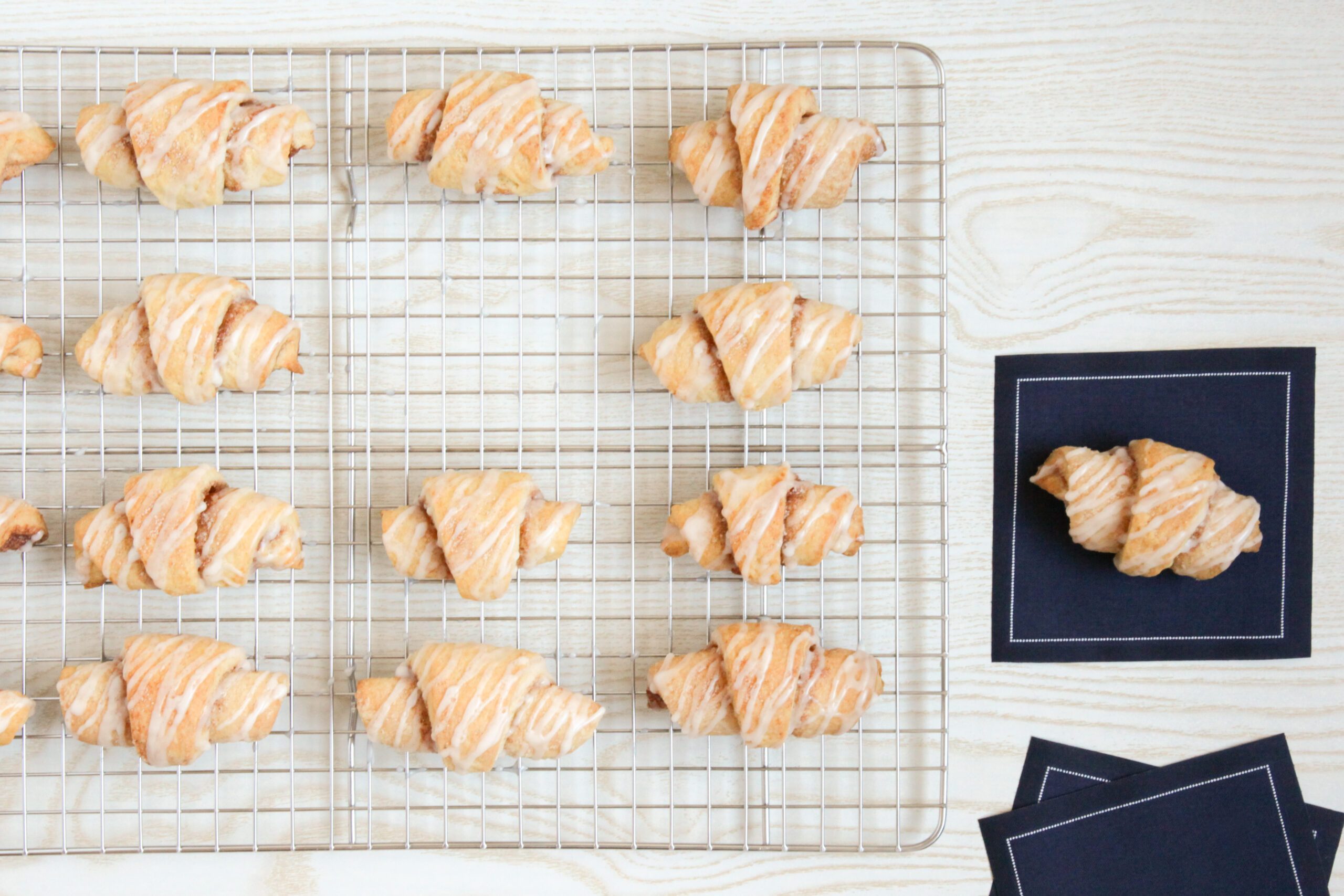 Crescent Roll Cinnamon Cookies cooling