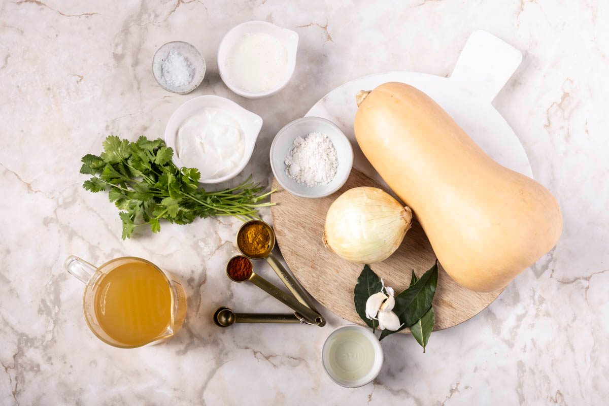 Ingredients for Curried Butternut Squash Soup