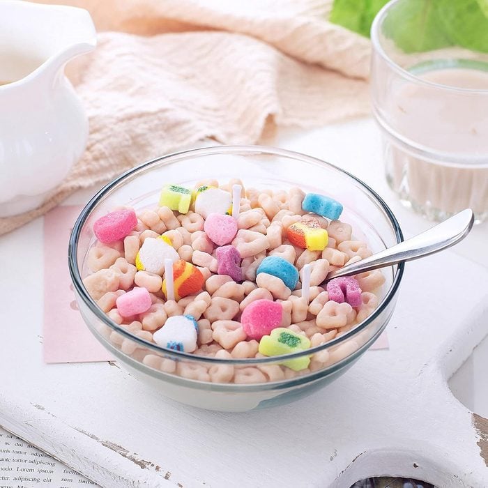 Funny French Vanilla Cereal Bowl With Metal Spoon Scented Soy Candle