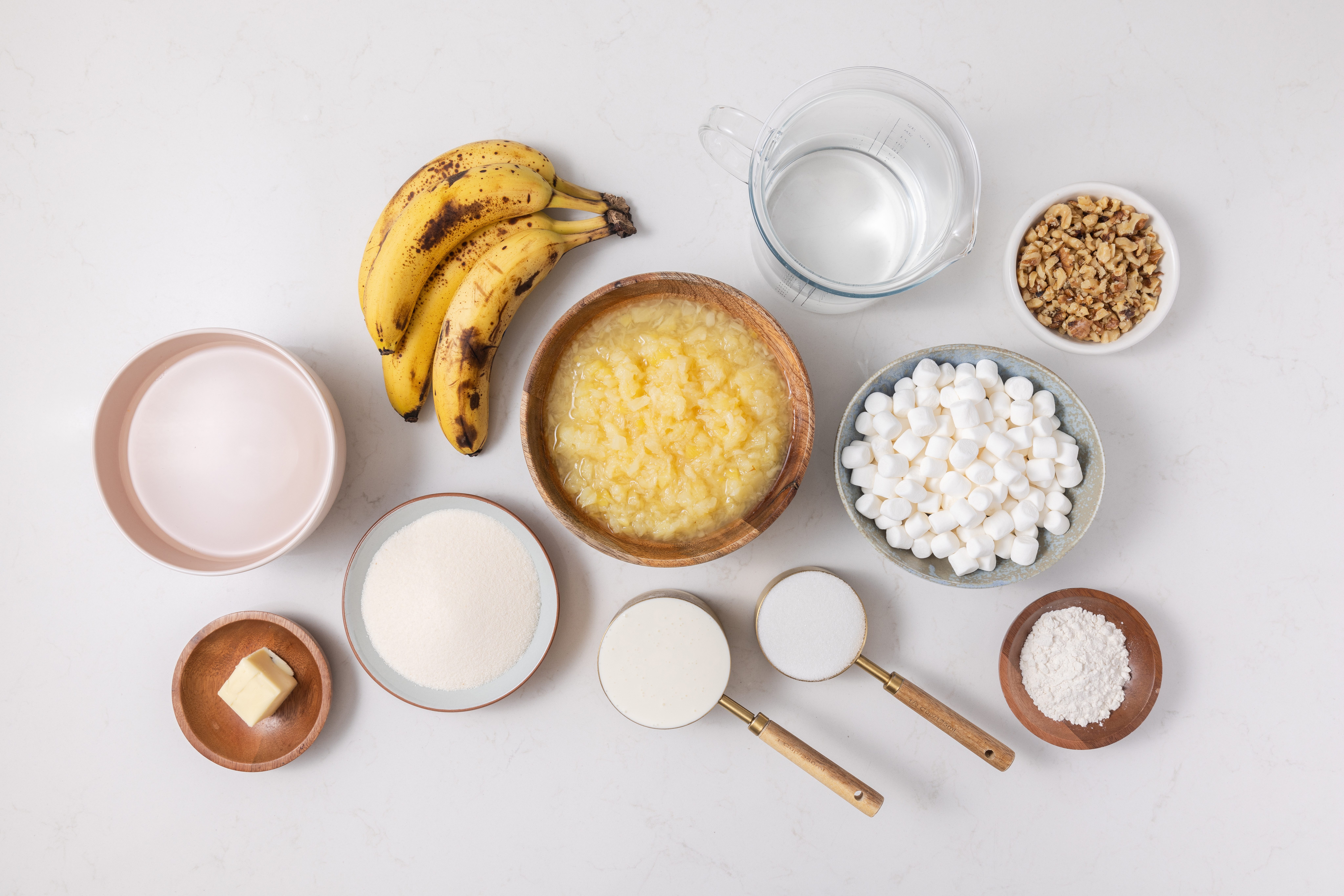 Ingredients for gelatin dessert on kitchen counter.