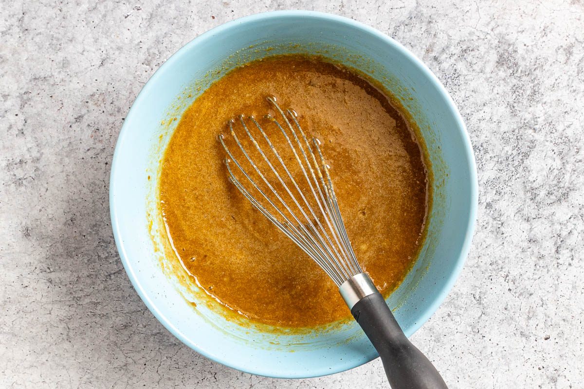Taste of Home Gingerbread Loaf photo of mixing the wet ingredients.