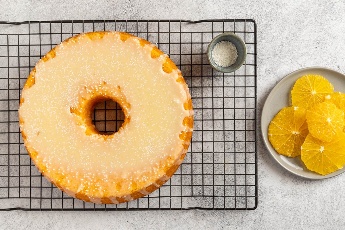 glaze on Harvey Wallbanger Cake