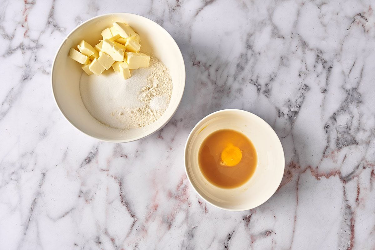 making filling for Lemon Blueberry Tart