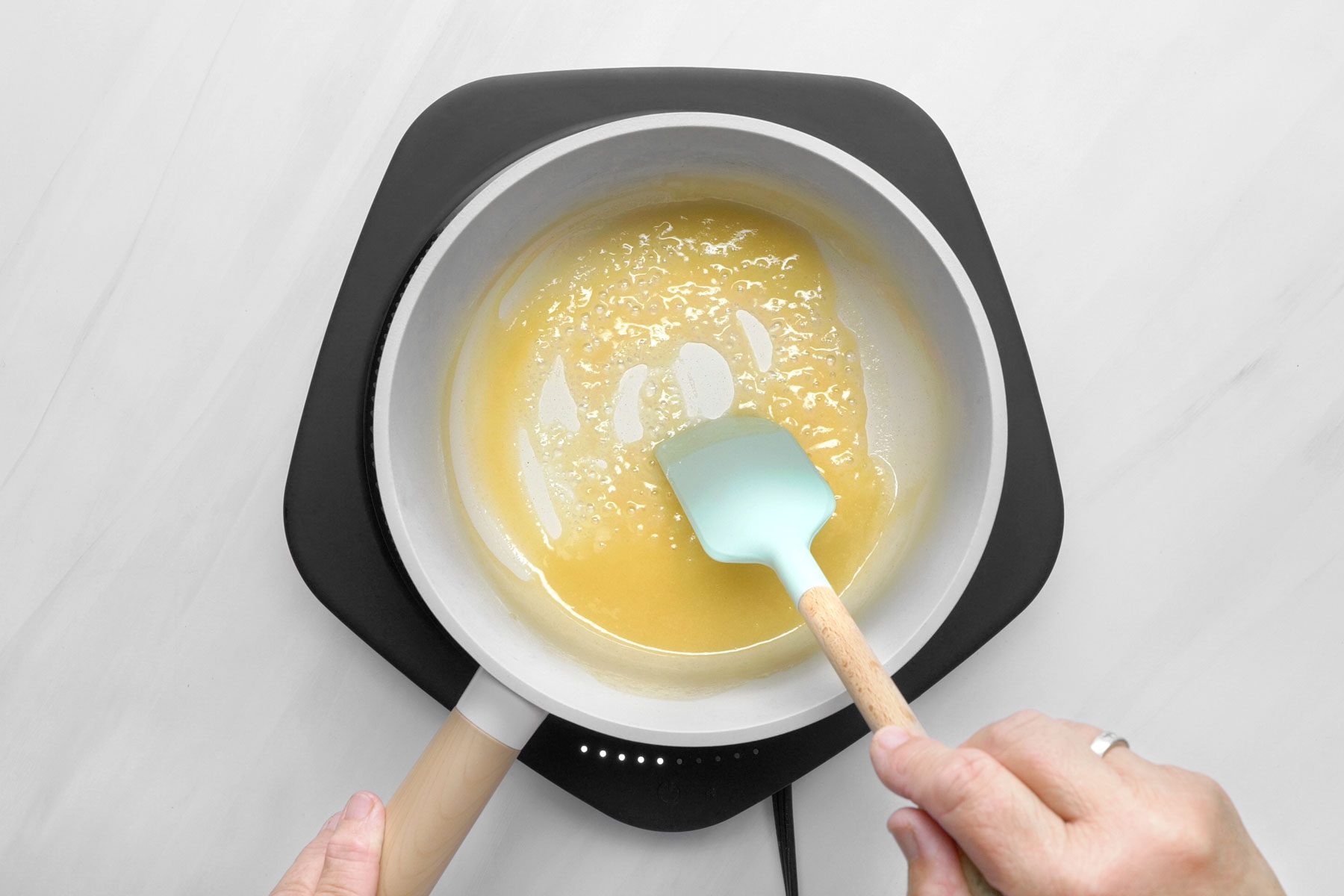 Butter and flour mixture in a saucepan.