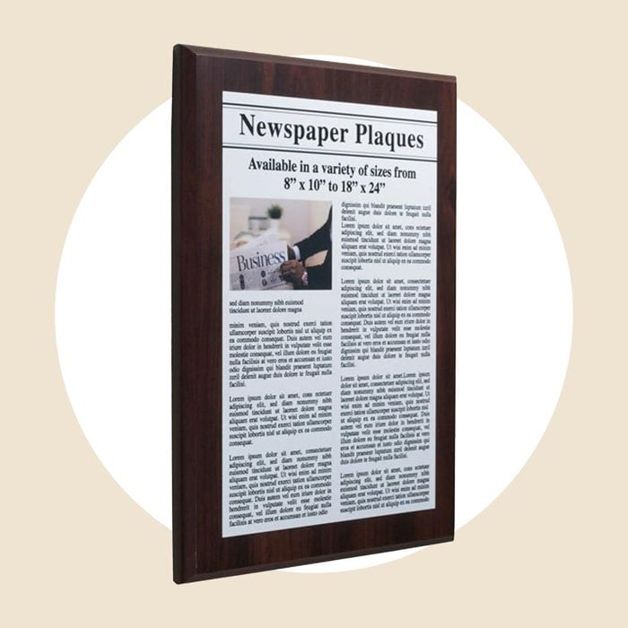 Personalized Newspaper Plaque