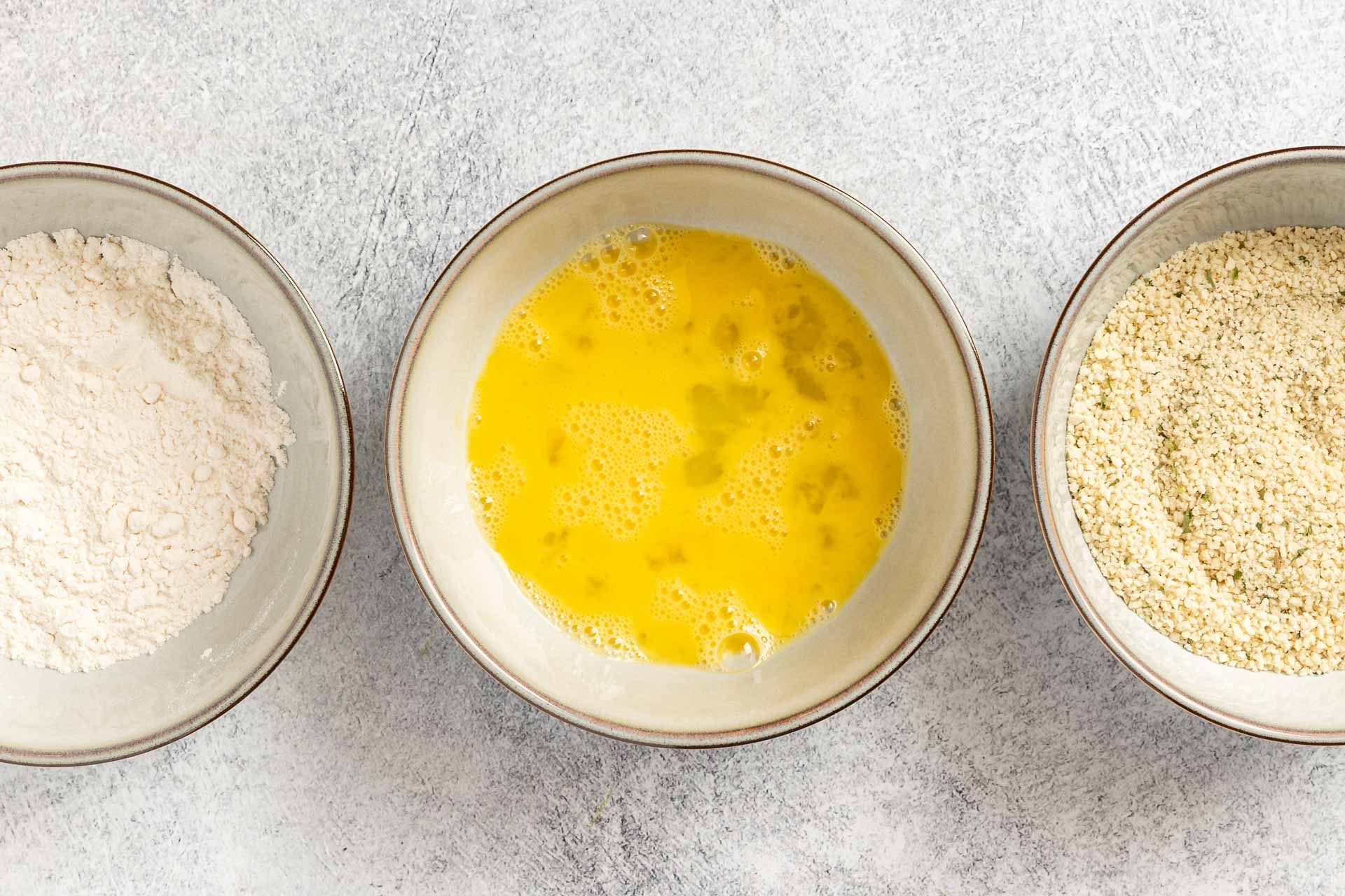 preparing the breading station.