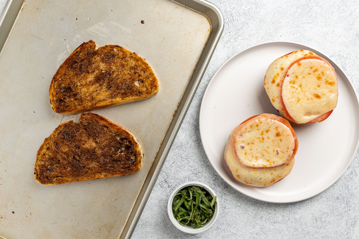 broiled bread for Portobello Mushroom Sandwiches
