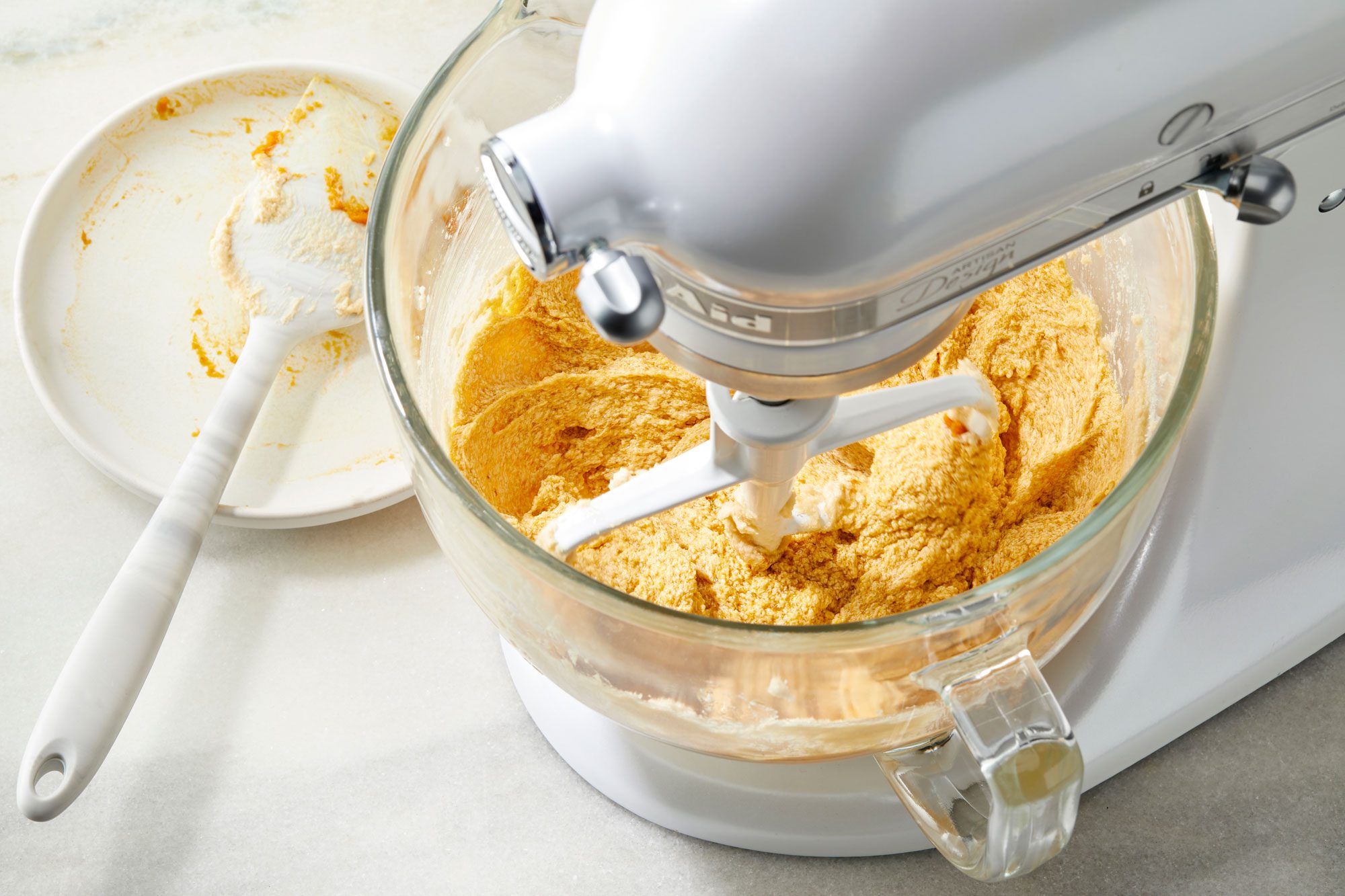 Use stand mixer to cream butter and sugars until light and fluffy