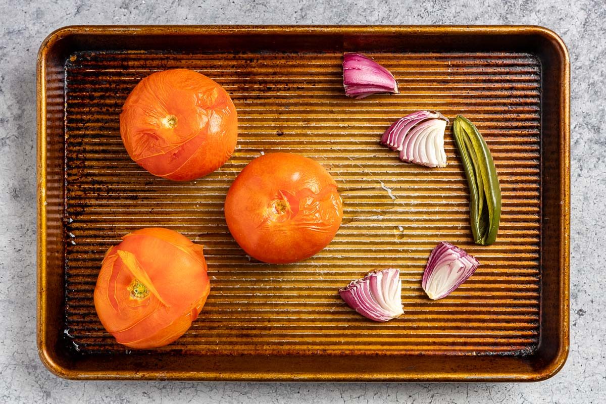 Taste of Home Smoked Salsa Recipe photo of the smoked vegetables.