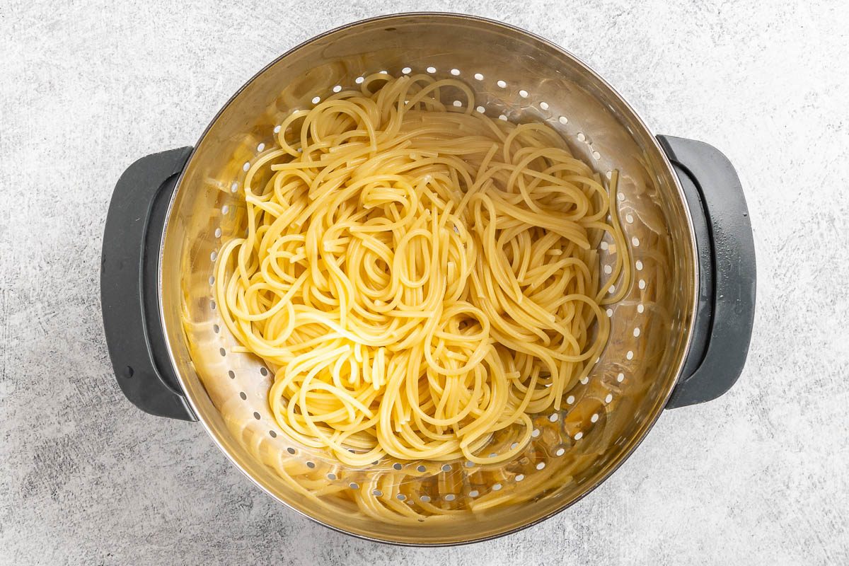 Taste of Home Spaghetti Pie photo of the cooked pasta.