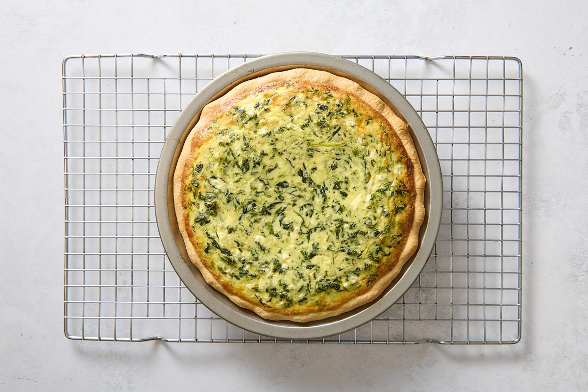 Baked pie cooling on a wire rack
