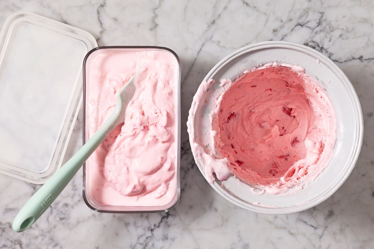 Transferring frozen Ice Cream To Freezer Containers