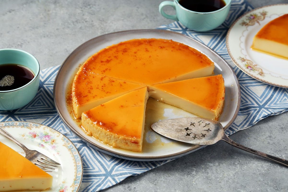A Mexican flan on a plate by Taste of Home