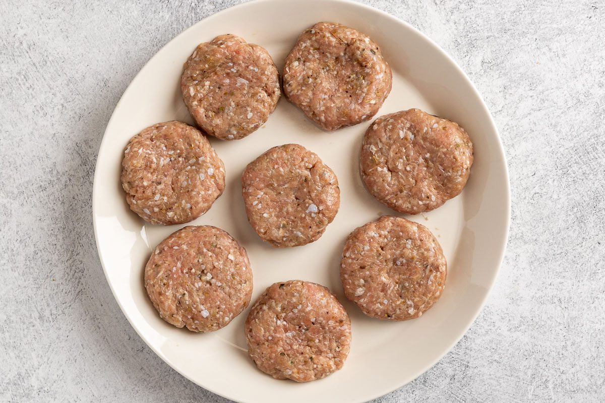 Taste of Home Turkey Italian Sausage photo of the formed sausage patties.