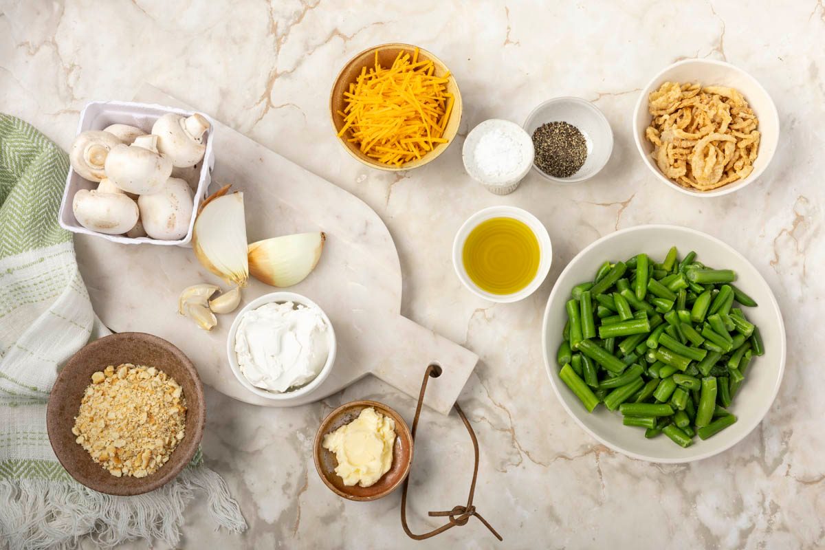 ingredients for Vegan Green Bean Casserole
