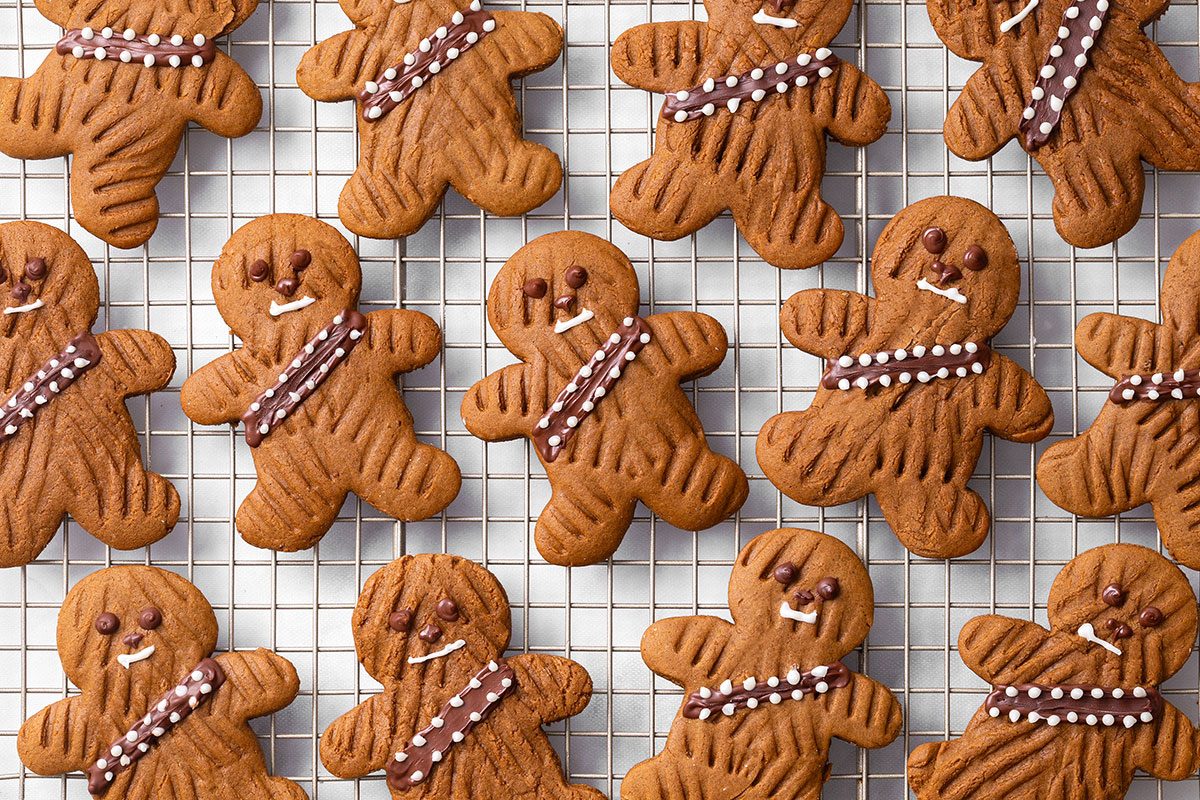 Decorated Wookie Cookies On A Wire Rack For Taste Of Home