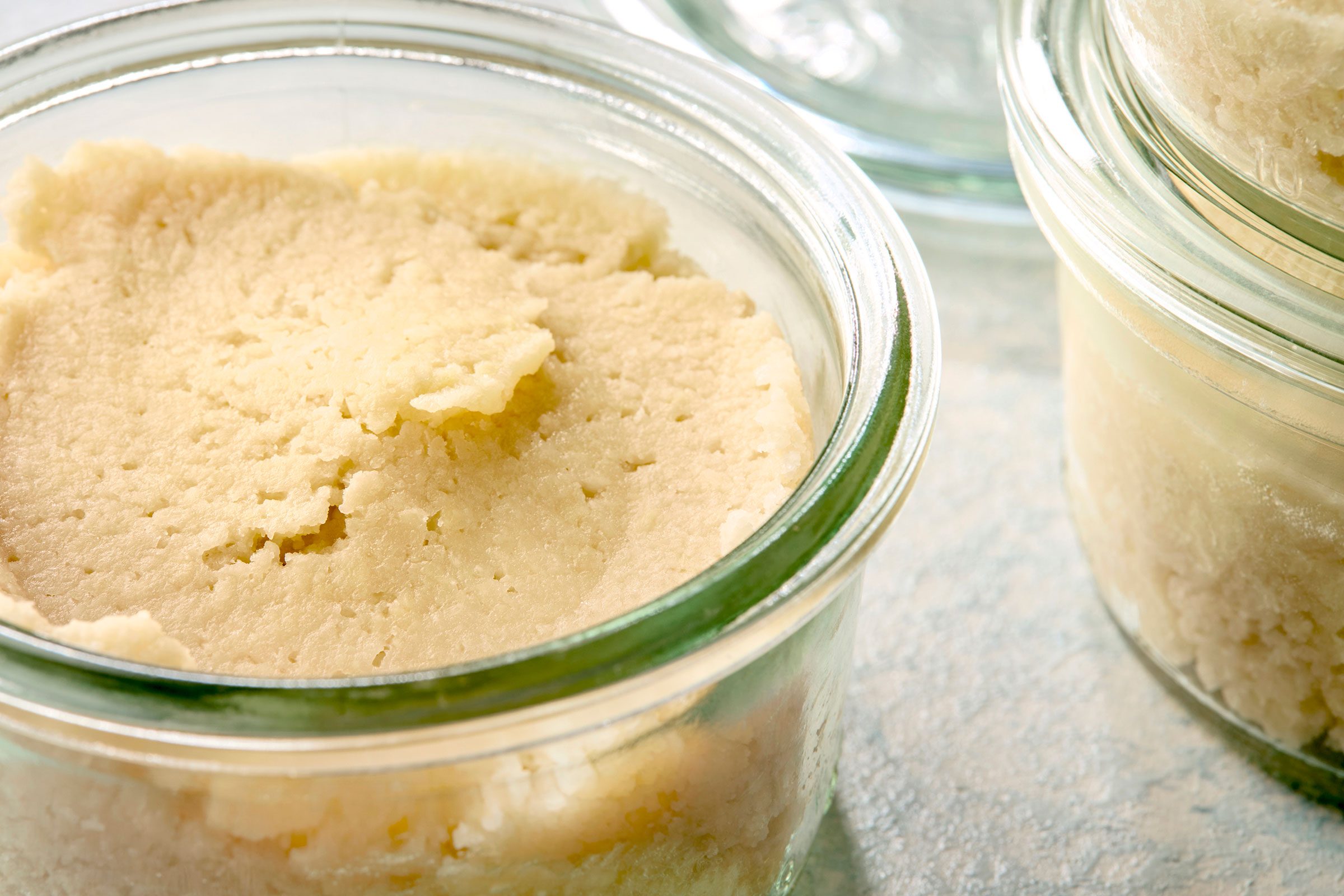 Almond Paste in glass jars