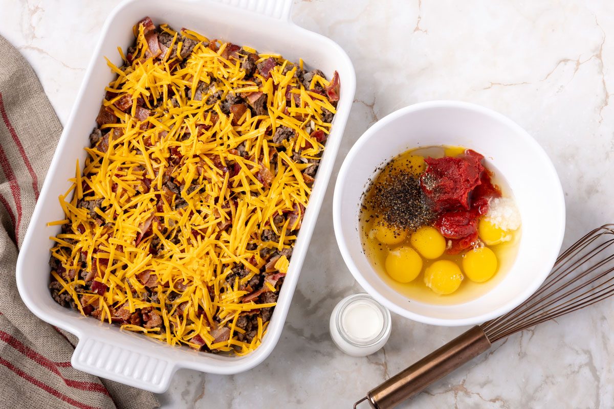 Step 2 of Taste of Home Bacon Cheeseburger Casserole