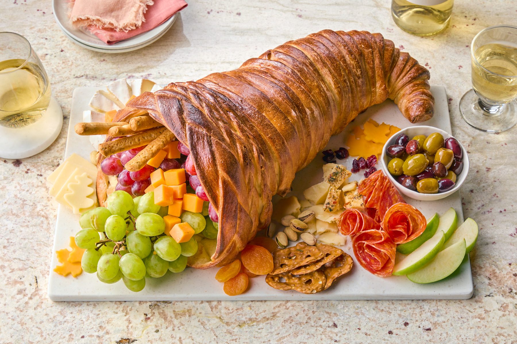 3/4th shot of bread cornucopia.