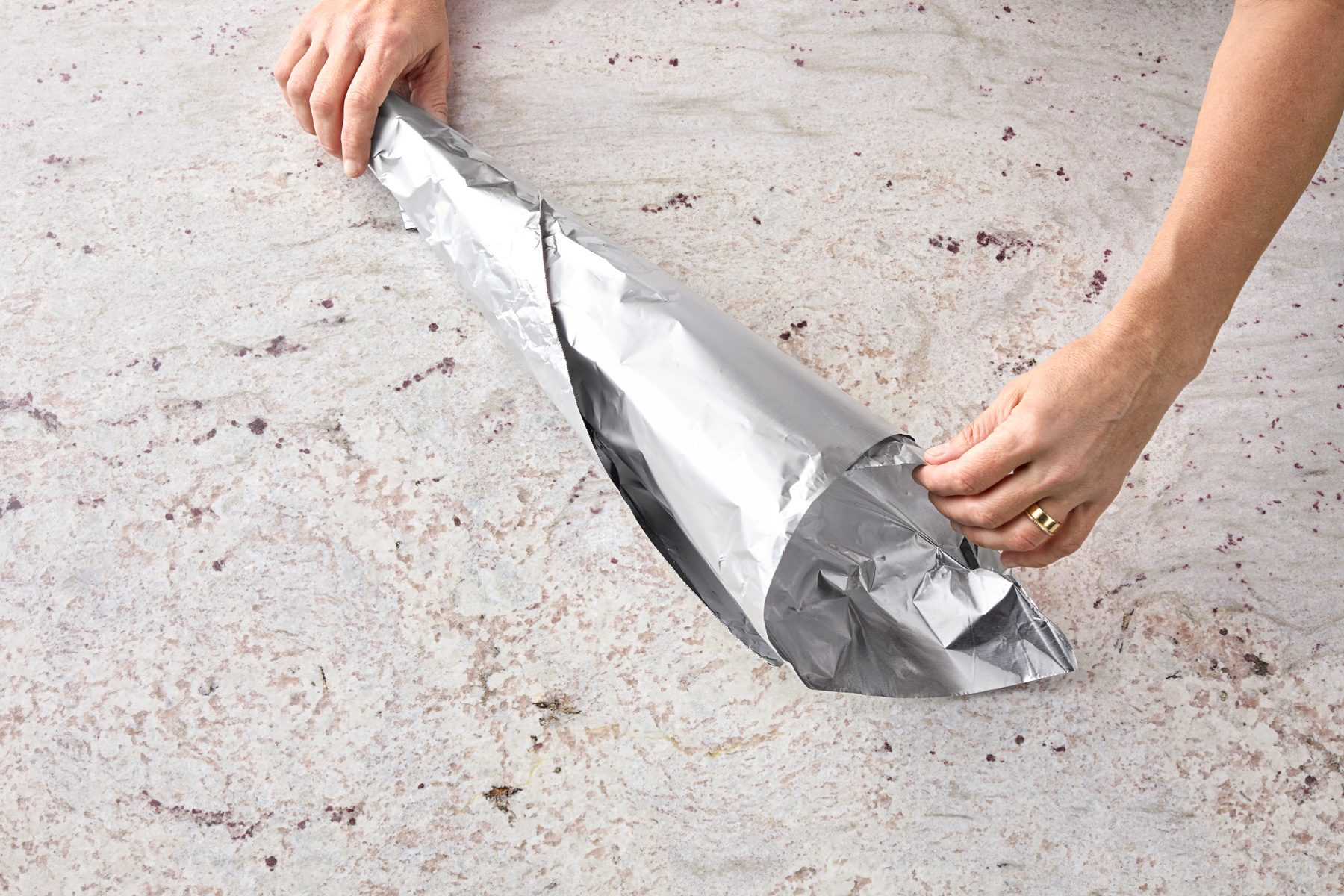 circular opening; fold edges.