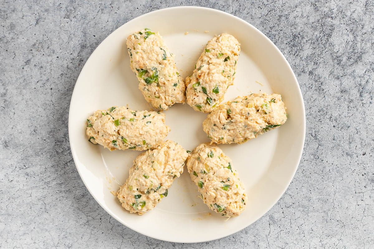 Taste of Home Chicken Croquettes photo of the shaped croquettes.