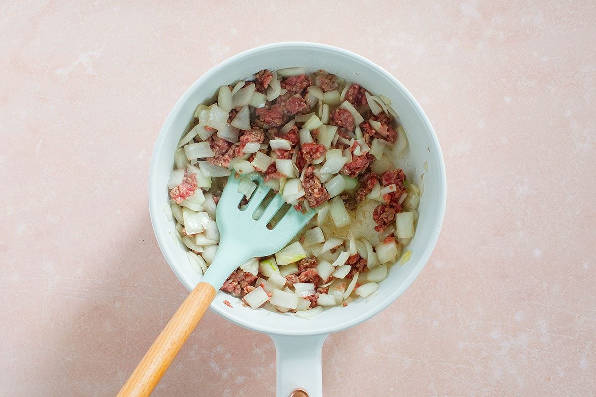 Meat And Onions In Pot