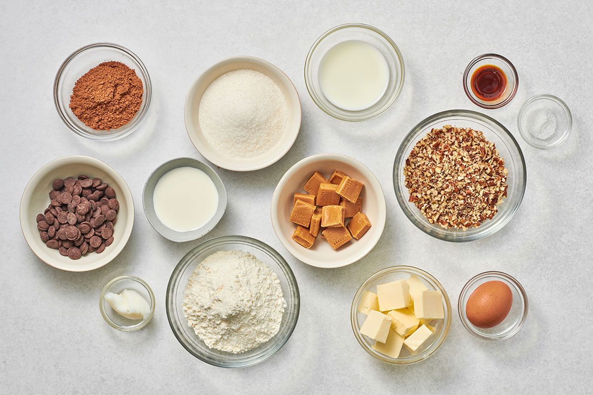 Ingredients for Caramel Thumbprint Cookies