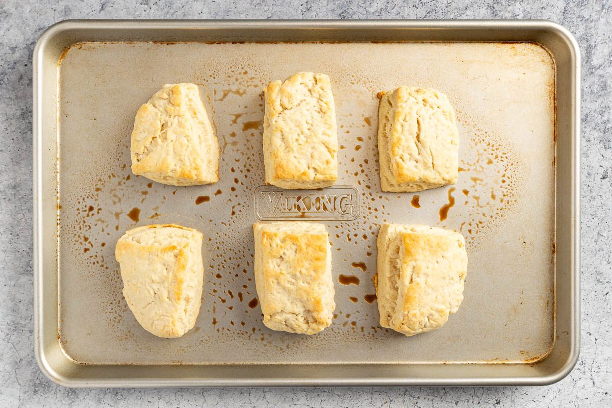 Taste of Home Creamed Chicken Over Biscuits photo of the baked biscuits.