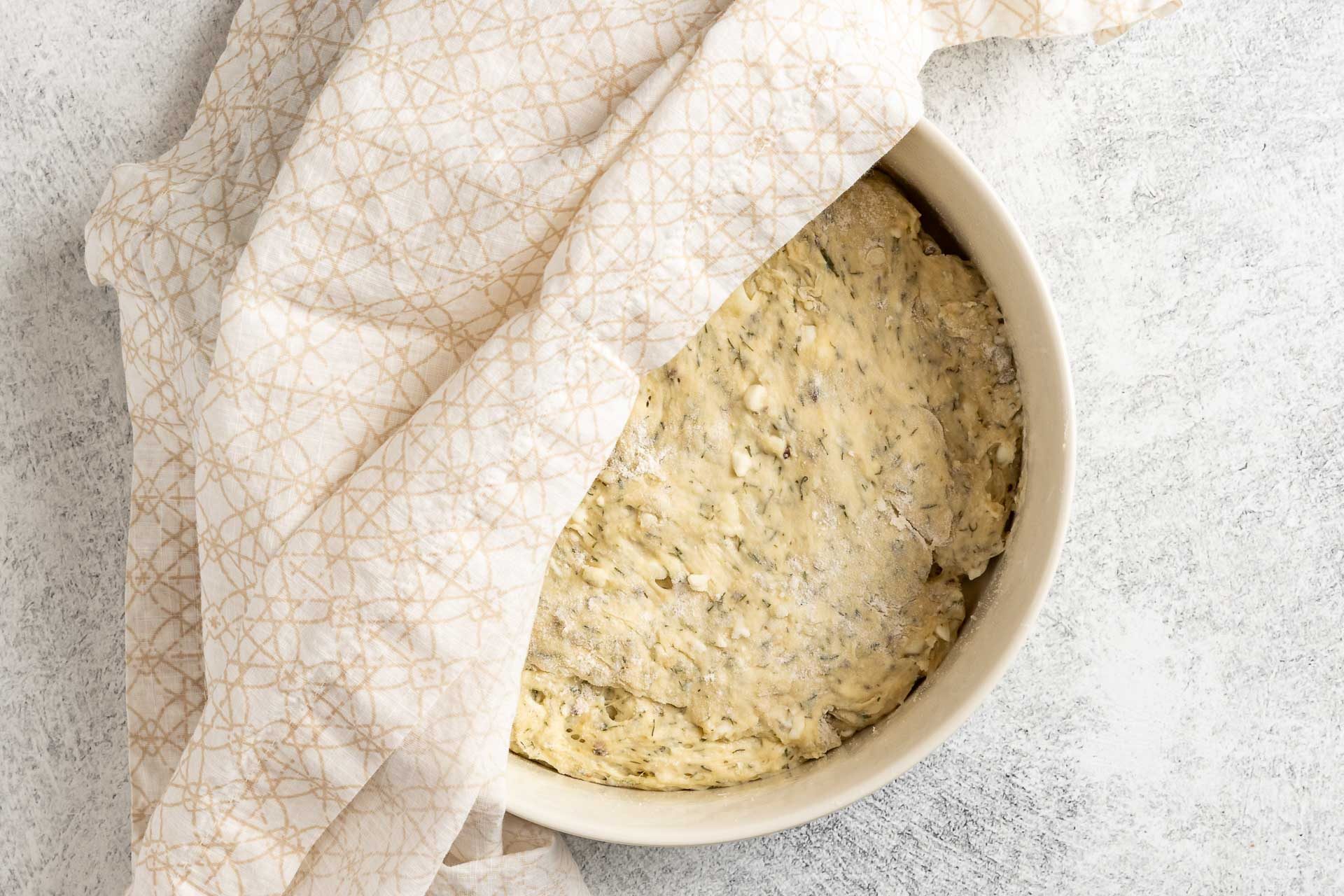 Taste of Home Dill Bread photo of the dough transferred to a baking pan and rising again.